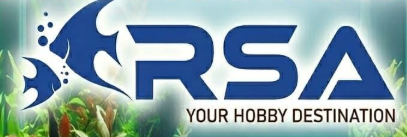 RS Aquatics logo with angelfish mark